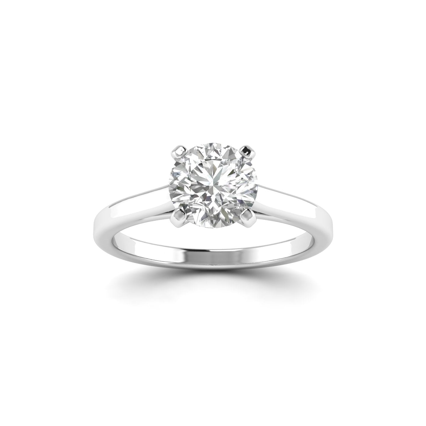 White Gold Studded 1 Carat Lab Grown Diamond Ring-G Color VS1 Clarity.